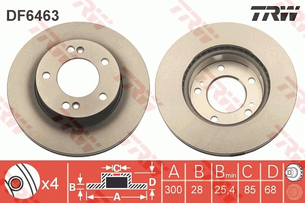 Disco freno TRW DF6463