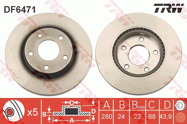 Disco freno TRW DF6471