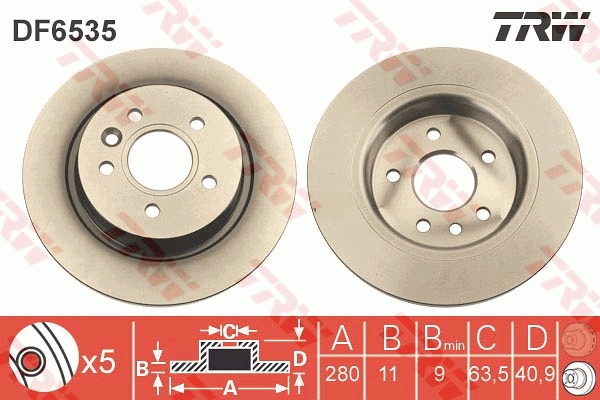 Disco freno TRW DF6535