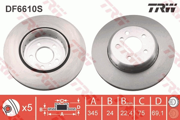 Disco freno TRW DF6610S