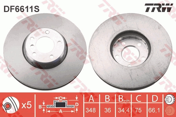 Disco freno TRW DF6611S
