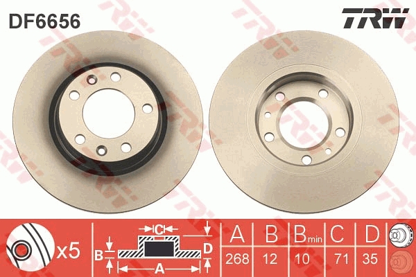 Disco freno TRW DF6656