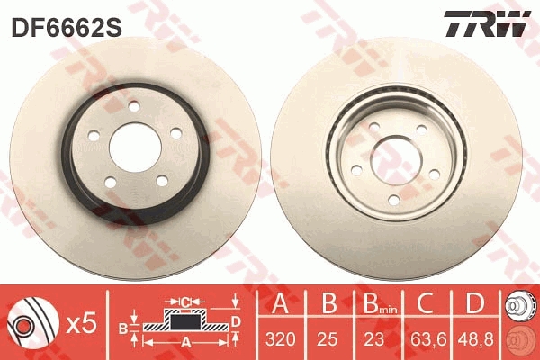 Disco freno TRW DF6662S