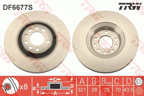 Disco freno TRW DF6677S