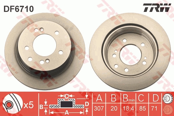 Disco freno TRW DF6710