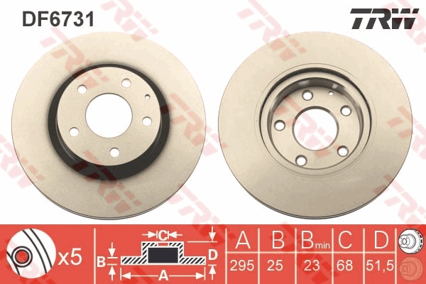 Disco freno TRW DF6731