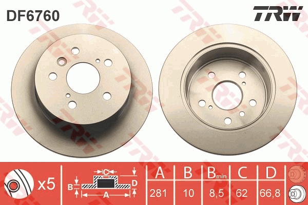 Disco freno TRW DF6760
