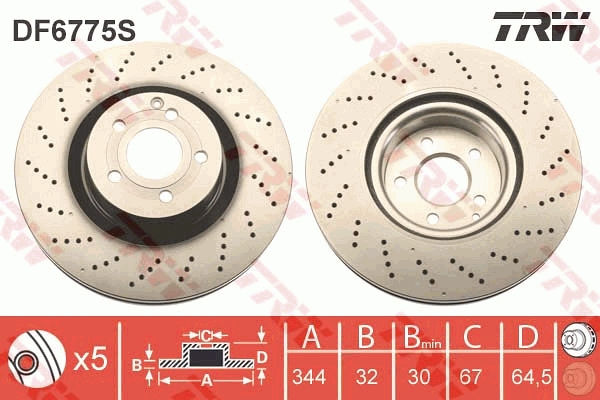 Disco freno TRW DF6775S