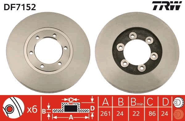 Disco freno TRW DF7152