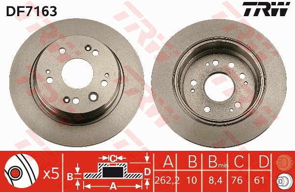 Disco freno TRW DF7163
