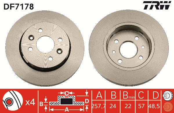 Disco freno TRW DF7178
