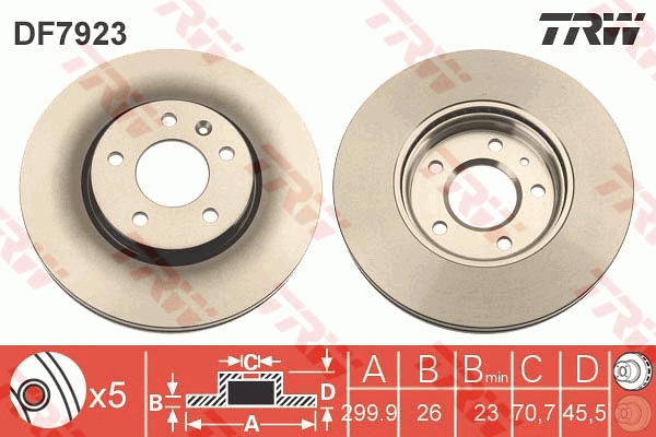 Disco freno TRW DF7923
