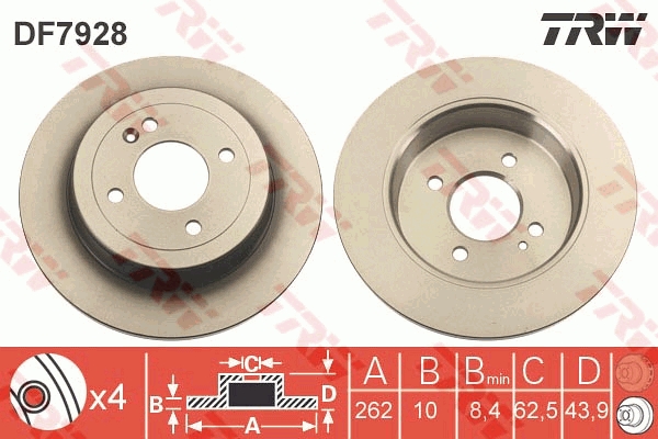 Disco freno TRW DF7928