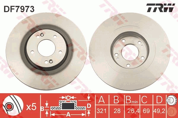 Disco freno TRW DF7973